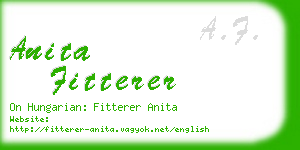 anita fitterer business card
